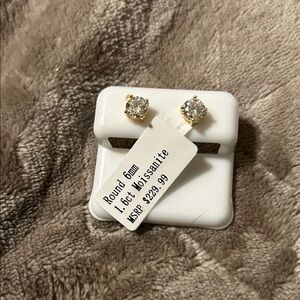 Elegant Gold Moissanite Stud Earrings